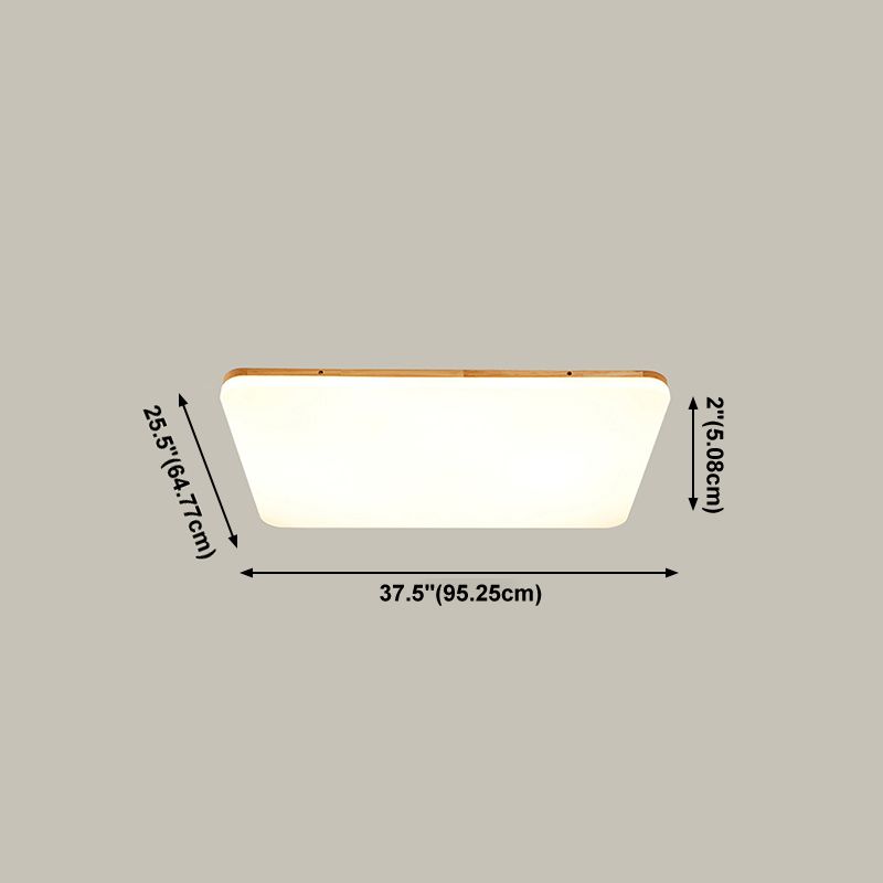 Wooden Modern Flush Mounted Ceiling Lights LED Ceiling Mount Lighting for Living Room