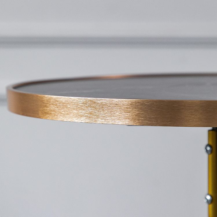 Modern Round Bar Table Artificial Wood Table Metal Base for Balcony