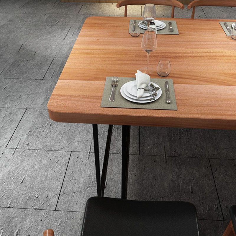 Rectangular 1/2/9 Pieces Dining Set Natural and Black Windsor Back Chair Set for Kitchen