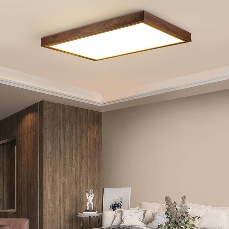 Modern Minimalist Wood Flush Mount 1-Light LED Flush Mount Plafond Licht voor slaapkamer