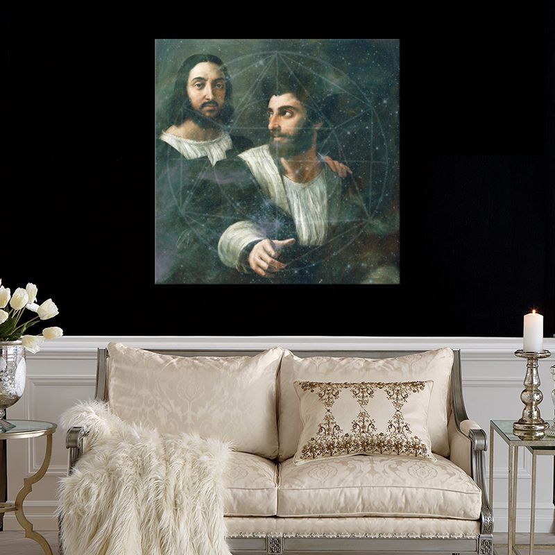 Decorazione da parete per soggiorno, arte su tela con galassia Raphael Galaxy, in grigio (disponibili in diverse misure)