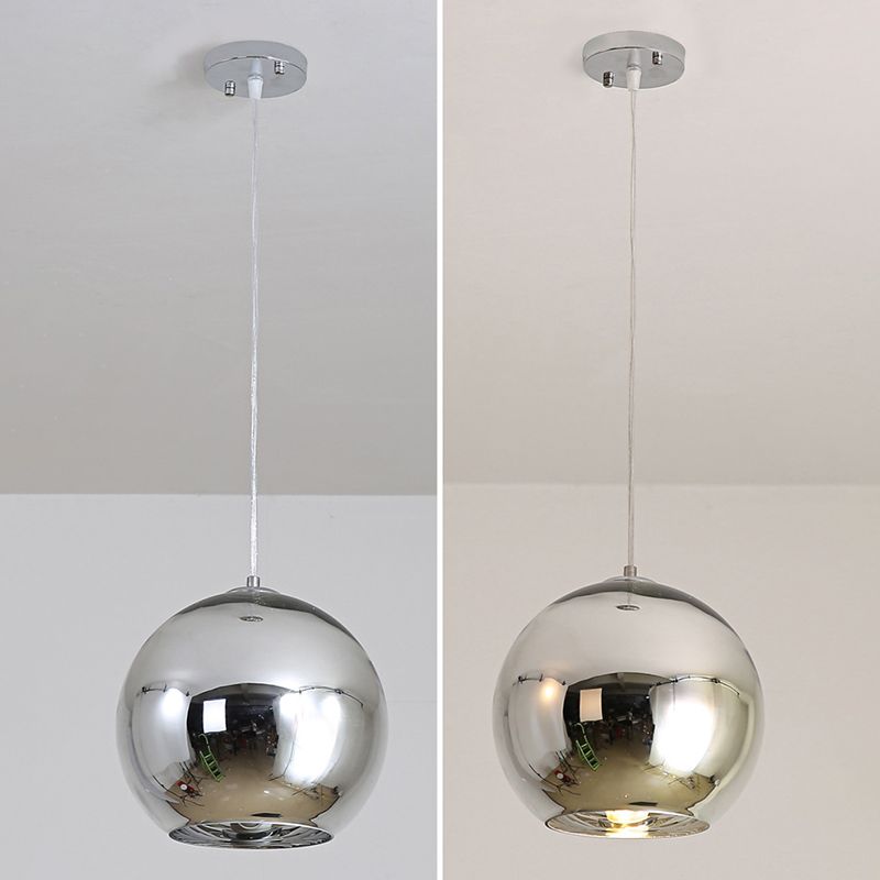 1 leichte Ballhängeleuchte postmoderne Spiegelglas Deckenleuchte für das Restaurant