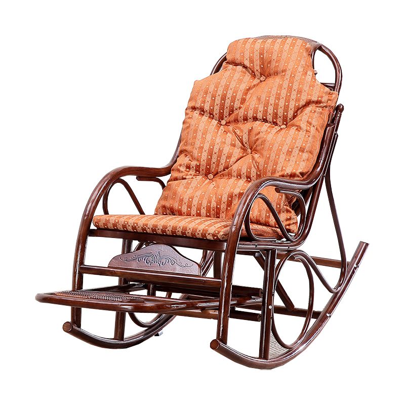 22.8" x 45.3" x 37.4" Rocking Chair Brown Rattan Rocker Chair for Living Room