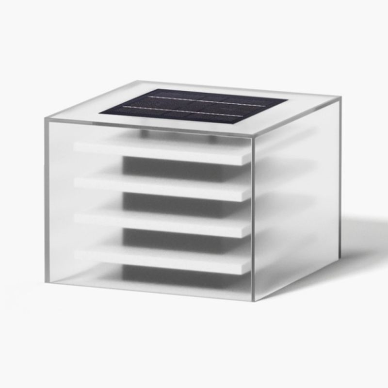 Square Contemporary Waterproof Pillar Light with Acrylic for Courtyard