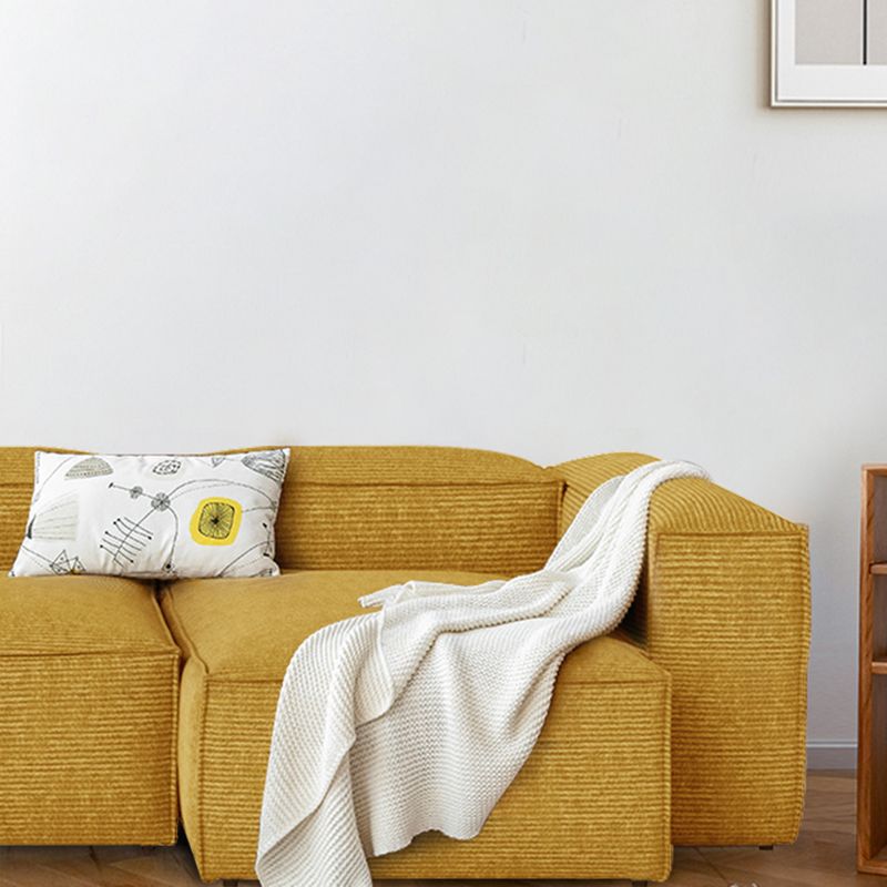 Velvet Tuxedo Arm Standard SofaStain Resistant Contemporary Sofa for Living Room
