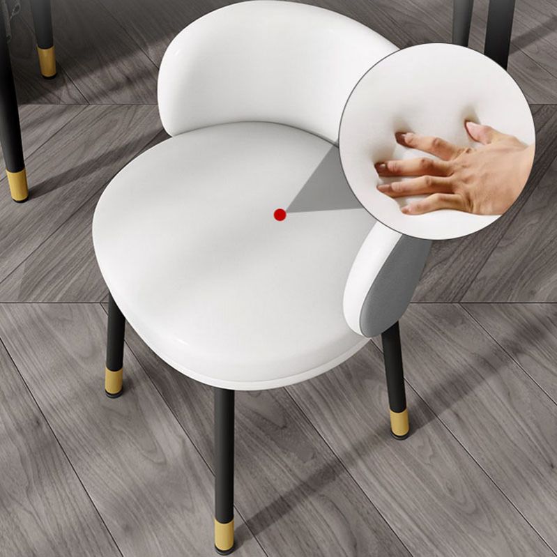 Sillas de comedor sin brazos con respaldo sólido de diseño escandinavo, sillas laterales tapizadas