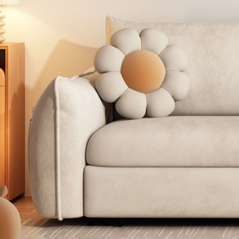 Scandinavian Styled Square Arm Sleeper Sofa Faux Leather Sofa Bed