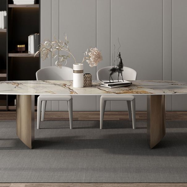 Luxurious 1/2/3/5/6 Pieces Rectangle Dining Set Sintered Stone Top Dinette Table Set