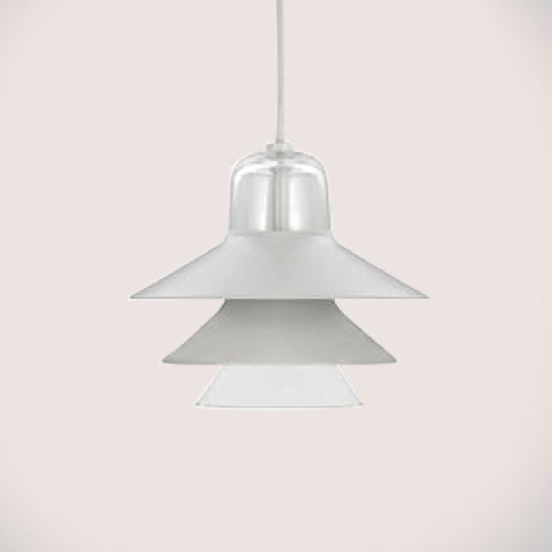 Layered Restaurant Pendant Lamp Metallic Single-Bulb Macaron Hanging Light