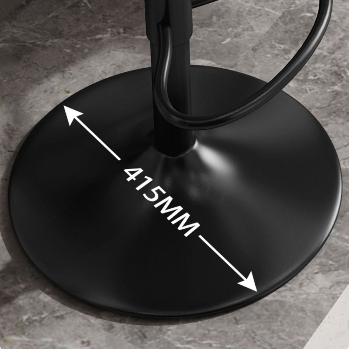 Scandinavian Metal Barstool Low Back Faux Leather Cushion Stool with Footrest