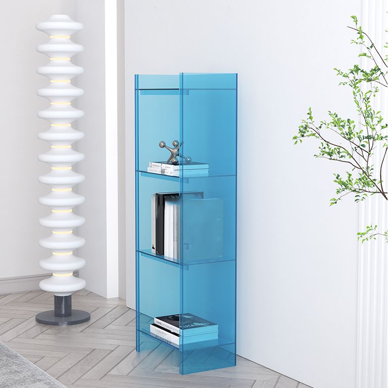 10"W Bookshelf Glam Style Closed Back Acrylic Bookcase for Office and Study Room