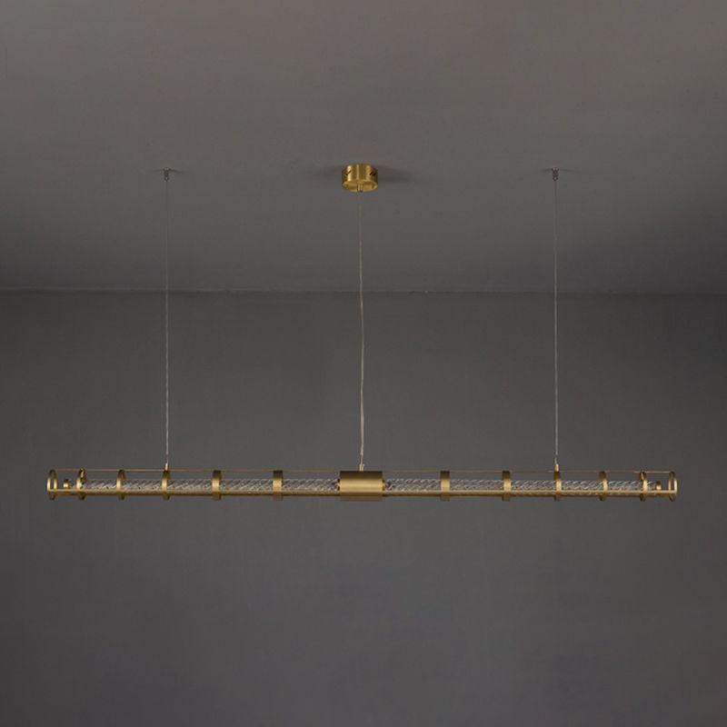 Modern Dining Chandelier Pendant Dining Room Long Strip Crystal Hanging Lamp