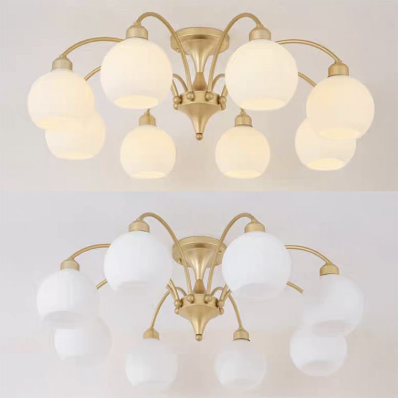 Modern Simple Ceiling Light Ball Shape Shade Iron Ceiling Lamp for Bedroom