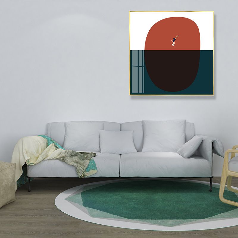 Childrens Art Abstract Drawing Canvas Dark Color Textured Wall Decor for Family Room