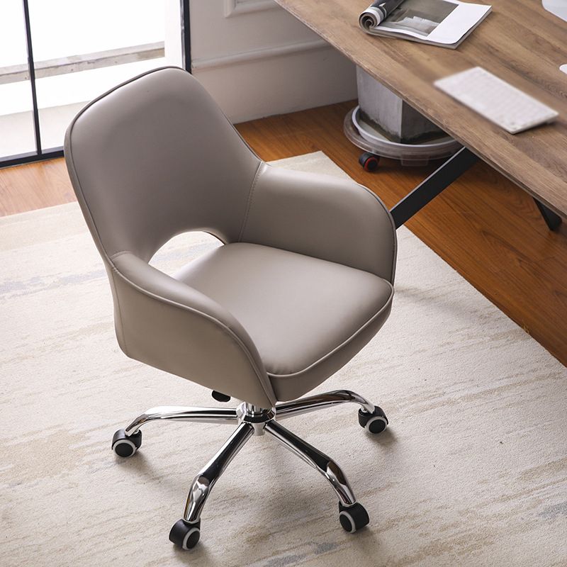 Minimalist Style Upholstered Arm Dining Chairs Open Back Dining Side Chair for Home