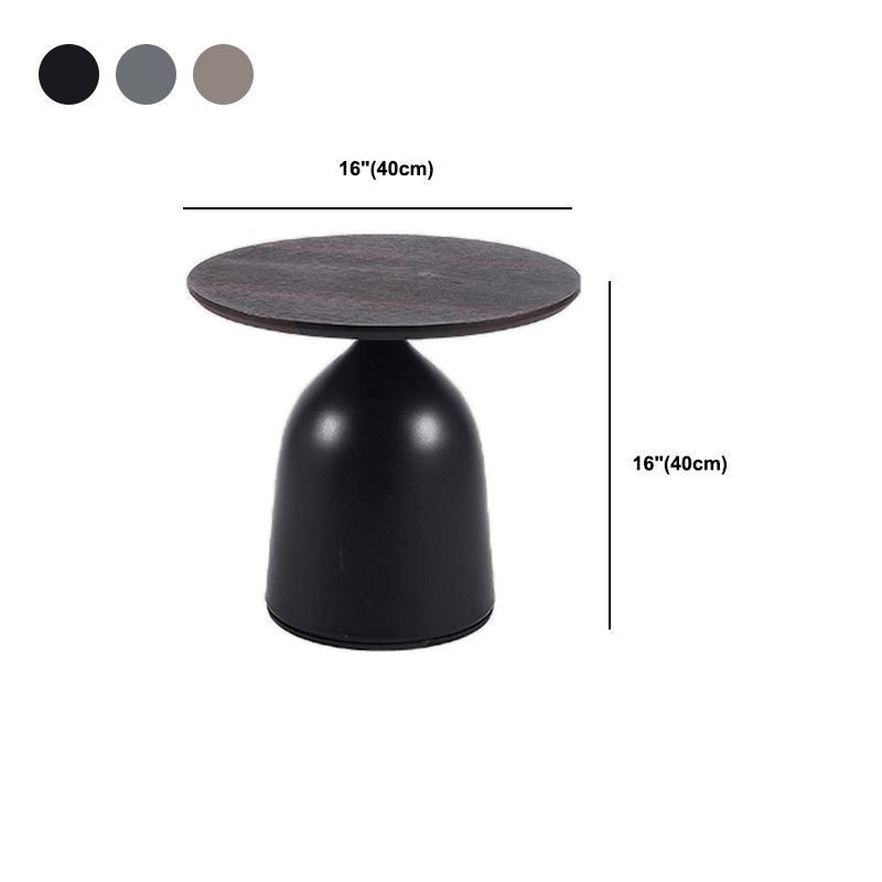 Minimalist Round Stone Top Coffee Table 2 Pieces Cocktail Table