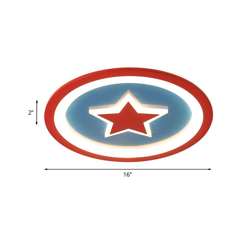 Acrylic Loop Ceiling Flush Mount Modern LED Blue Flush Light Fixture with Star Pattern for Nursery, 16"/19.5" W