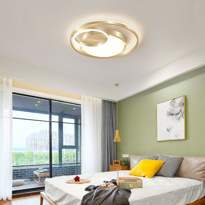 LED-Unterputz-Deckenleuchten, goldene Ring-Deckenleuchte für Schlafzimmer