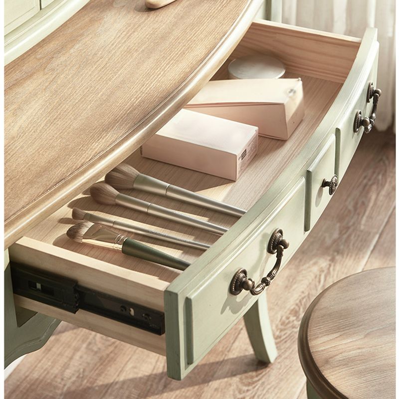 Victorian MakeupTable Stool Set with Mirror and Drawers for Bedroom