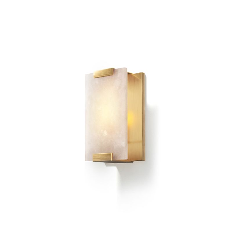 Post Modern LED Wall Sconce in Gold / Bronze Stainless Steel and Marble Wall Light