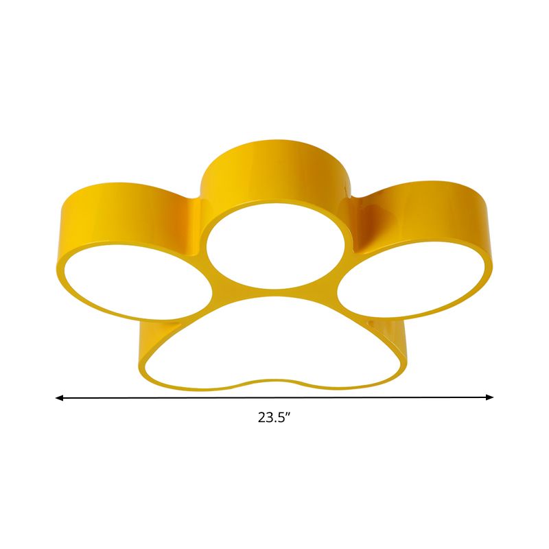 Pasillo Inicio Paw Techo Ligero Acrílico Niños Encantadores LED Flushmount Luz