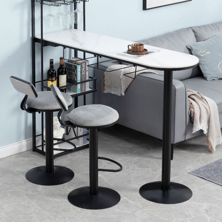 Low Back Bar Stools Adjustable Height Swivel Dining Stools with Metal Base