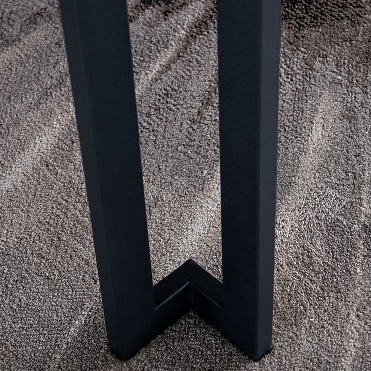 Modern Dining Table Set 1/4/5/9 Pcs Black Sintered Stone Dining Table with Armless Chairs