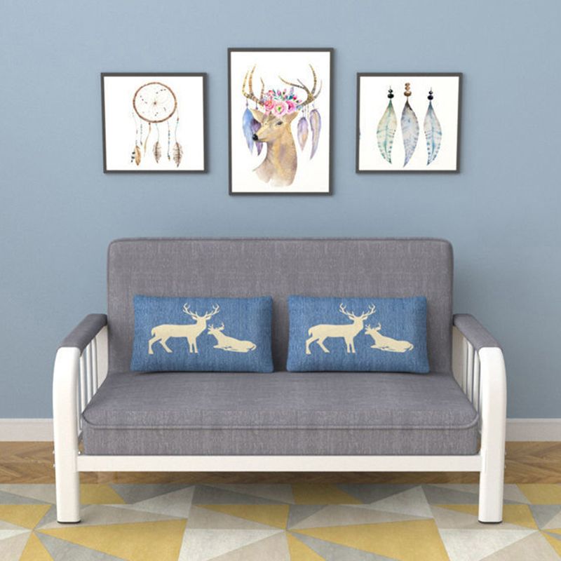 Linen Contemporary Square Sofa Convertible Sofa, 51.18" L x 24.80" W x 33.46" H