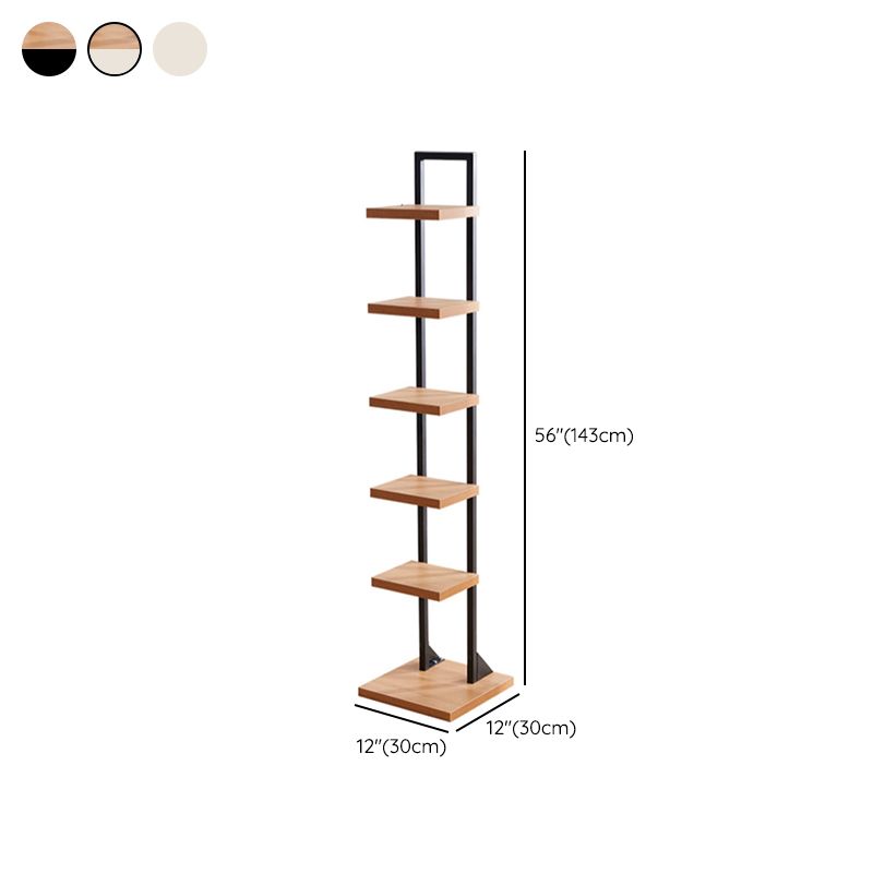 Contemporary Standard Bookshelf Open Back Engineered Wood Bookcase