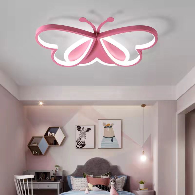 Mariposa cerca de la lámpara de techo estilo moderno lámpara de techo de metal LED para dormitorio