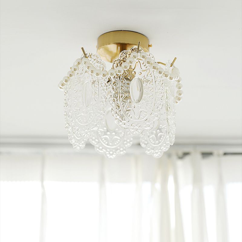 Contemporary Flush Mount Light Creative Flush Mount Ceiling Light Fixture with Glass Shade