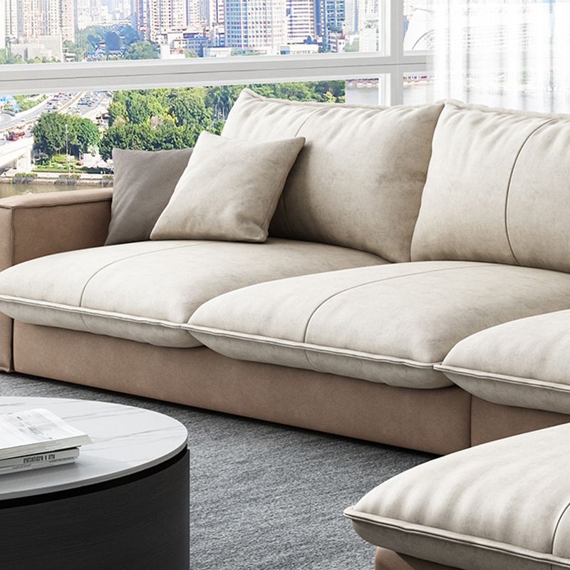 Scandinavian Pillow Back Sectional with Square Arm for Living Room