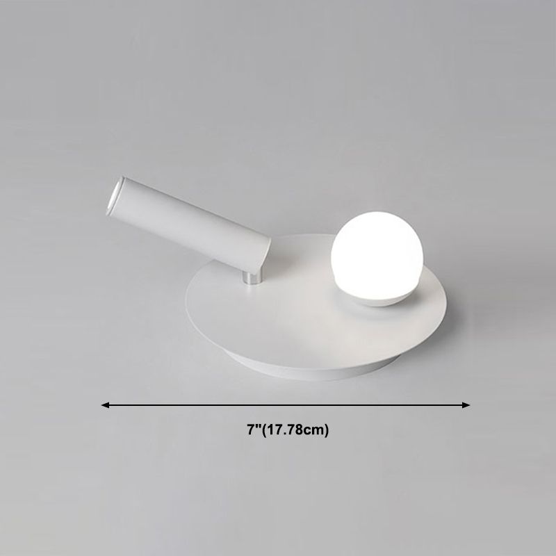 Metal Round Shade Flush Ceiling Light Industrial 2 Lights Ceiling Light Fixture in White