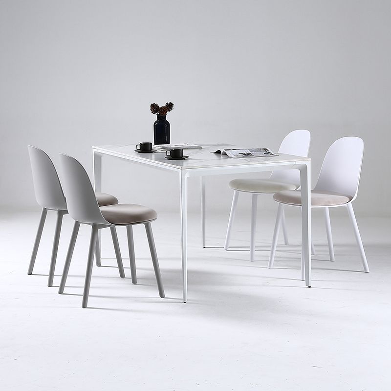 Nordic Dining Room Armless Chair Plastic Side Fabric Chair for Kitchen
