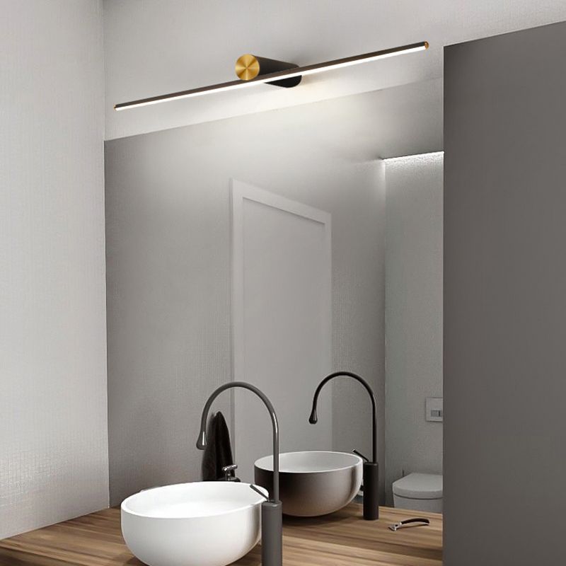Modern Aluminum Vanity Light Straight 1 Light LED Mirror Light for Bathroom