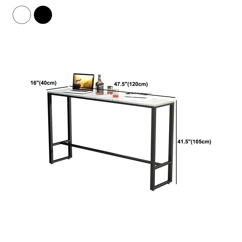 Modern Rectangle Bar Table Stone Bar Dining Table with Footrest
