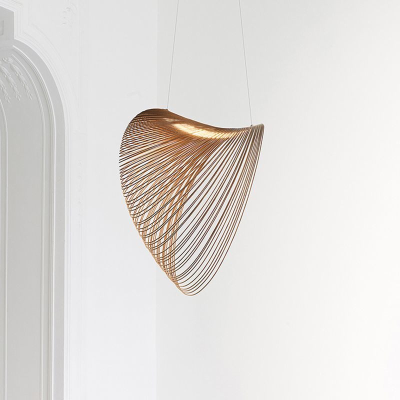 Éclairage pendentif à la maison légère suspendue en bois pour le salon