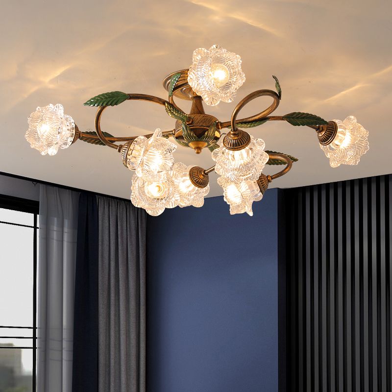 Modern Simple Iron Ceiling Lamp Flower Shape Ceiling Light for Living Room