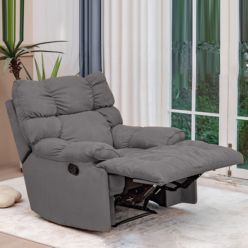 Modern Microsuede Standard Recliner with Independent Foot and Tufted