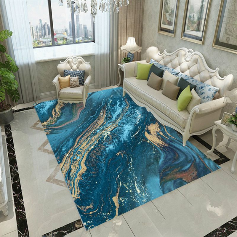 Artistic Abstract Pattern Carpet Fancy Indoor Rug Polyester Non-Slip Area Rug for Living Room