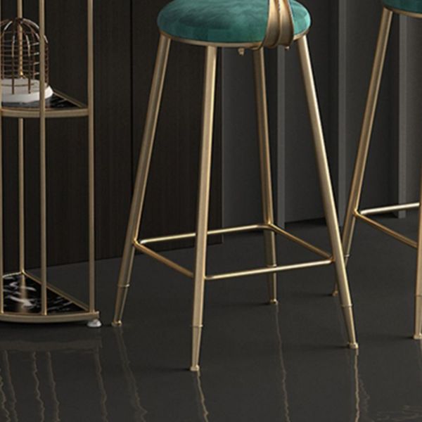 Scandinavian Counter-height Stool Round Velvet Counter Stool for Living Room