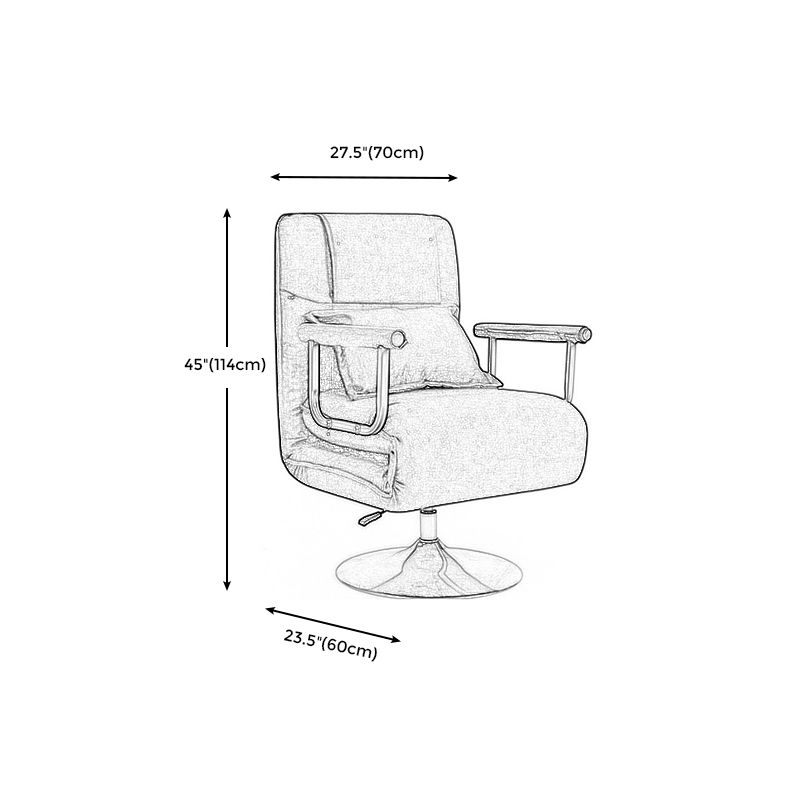 Convertible Chair 27.55" L x 23.62" W x 44.88" H Swivel Armchair for Living Room