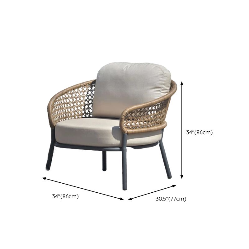 Rust and Water Resistant Patio Sofa Contemporary Outdoor Sofa with Cushion