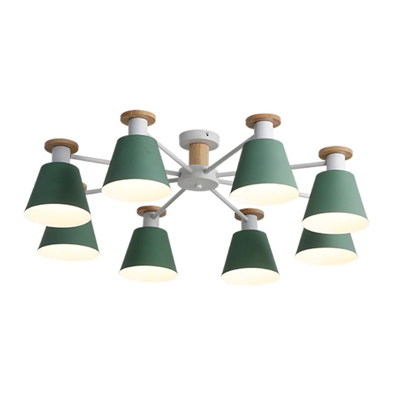 Moderne Kegelschatten Deckenlampe Metall mehrköpfige Deckenbeleuchtung für Restaurant