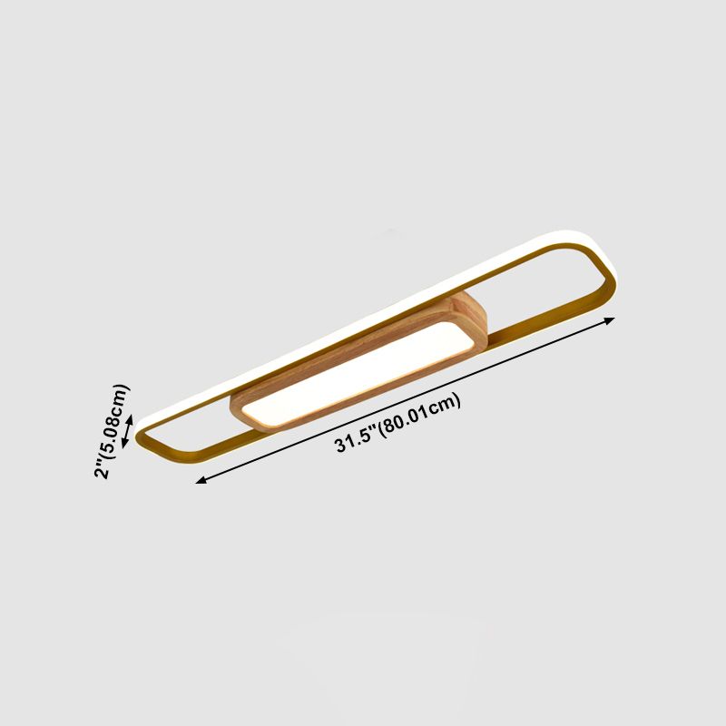 Luminaires de plafond affleurants modernes, plafonnier en bois pour salon