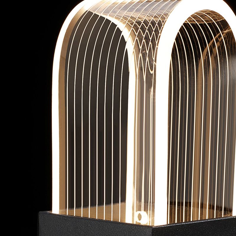 Modern Oval Chandelier Light Acrylic 6/8/12 Heads Living Room Hanging Lamp with Black Rod in Warm/White Light