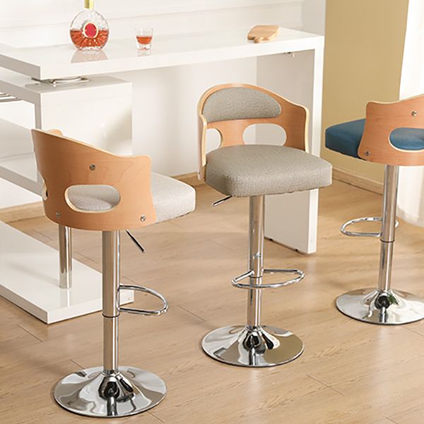 Contemporary Metal Barstool Faux Leather Counter Stool With Chrome Base