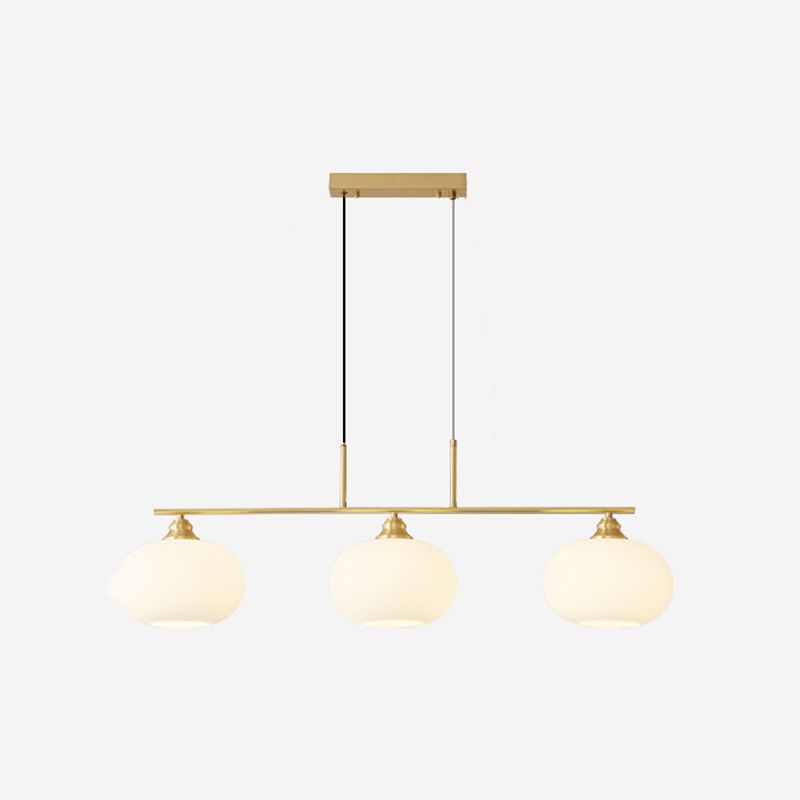 Metal/Glass Kitchen Island Lighting Modern Golden/Black Ceiling Light for Foyer