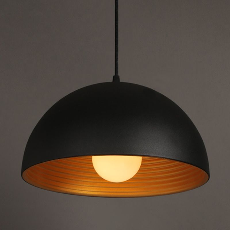 Black Dome Commercial Pendant Lighting Industrial Metal Restaurant Hanging Light Fixture
