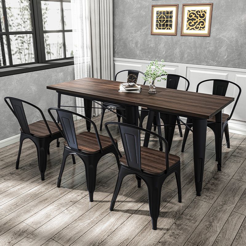 Coffee Shop Dining Table Set 1/2/3/5/7 Pieces Wood and Metal Dinette Set